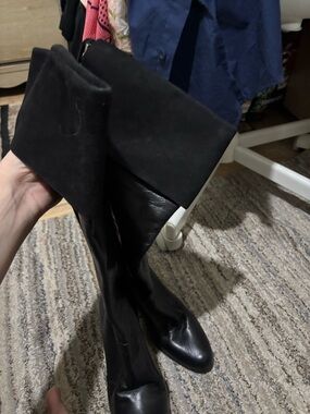 Polo by Ralph Lauren Black Over-the-Knee Fold-Top Boots